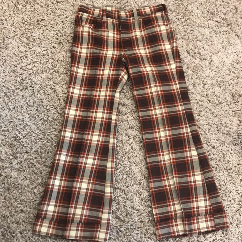 70s vintage plaid pants